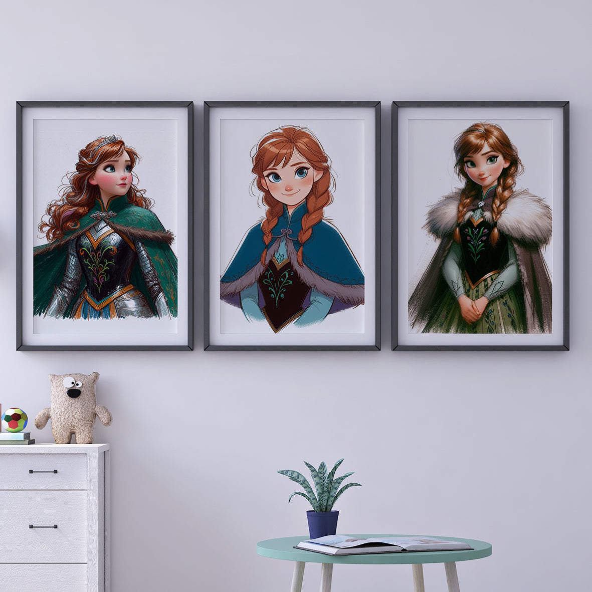 Disney Princess Anna " Frozen" Three pieces Framed Prints