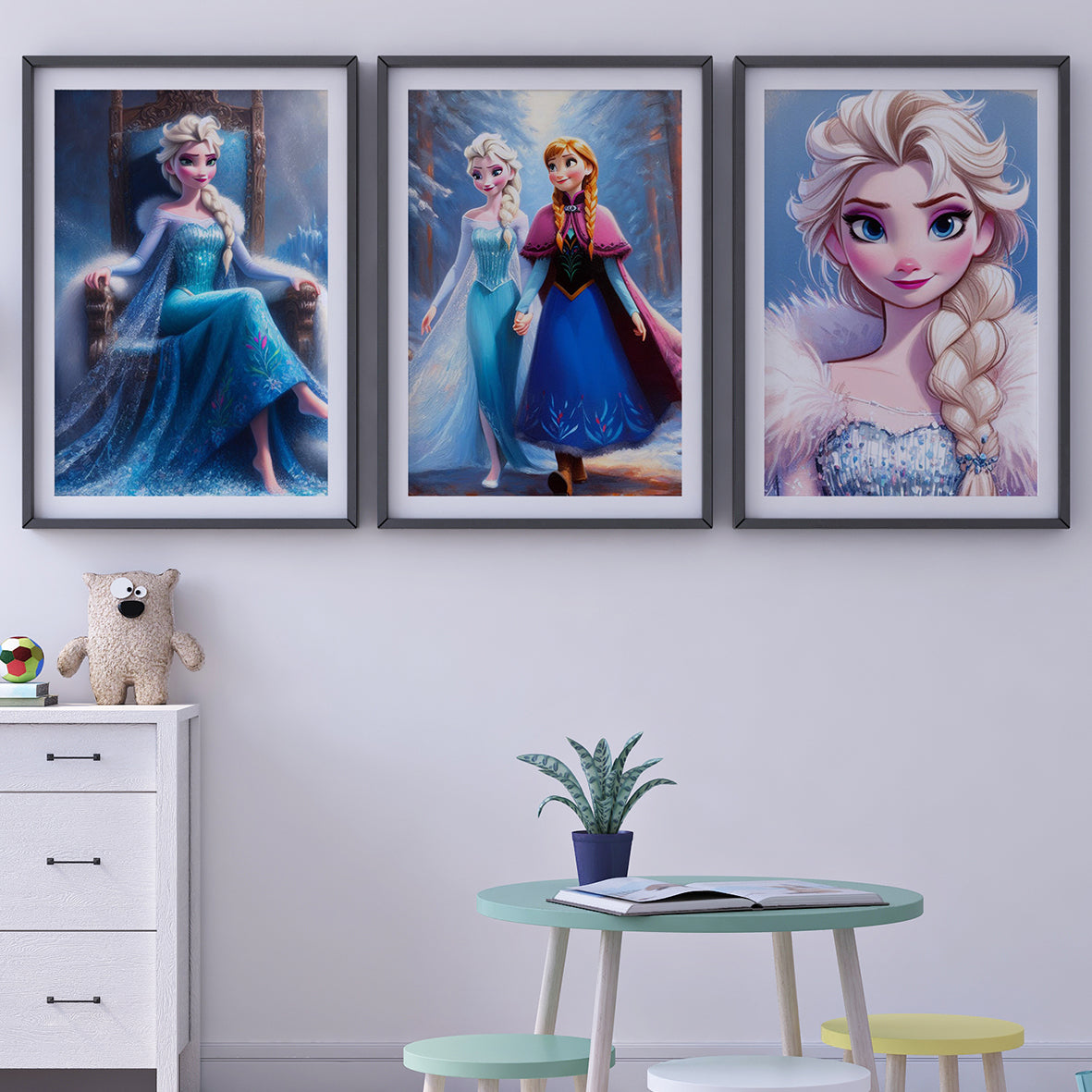 Disney Queen Elsa " Frozen" Three pieces Framed Prints