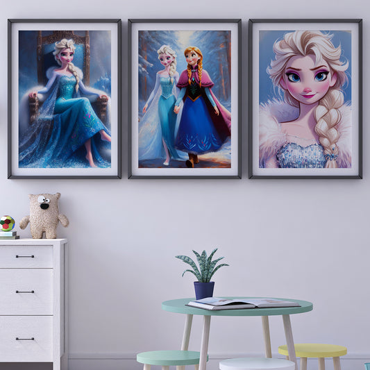 Disney Queen Elsa " Frozen"  Three pieces Framed Prints