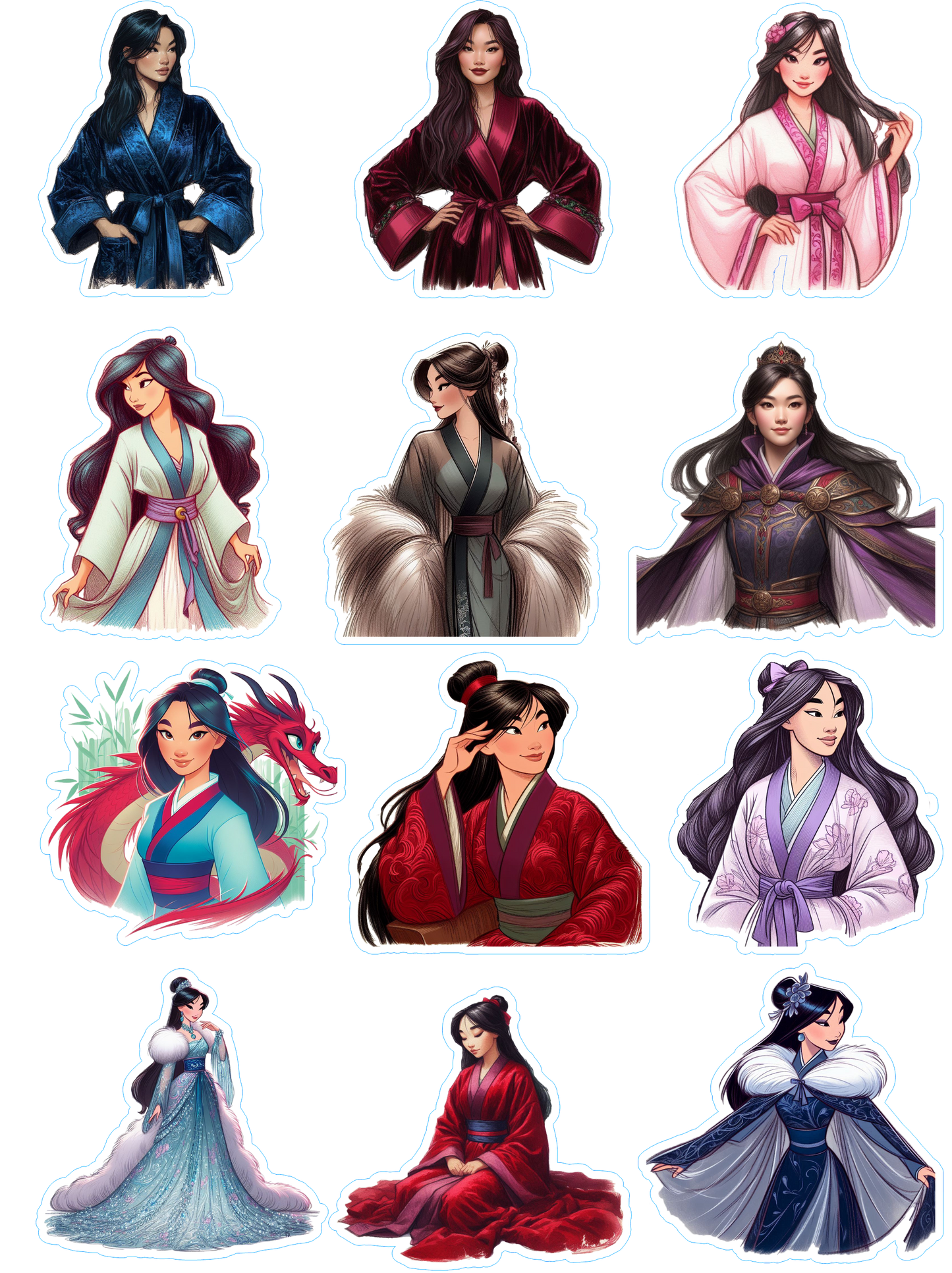 Disney Princess "Mulan " Kiss Cut Stickers Pages