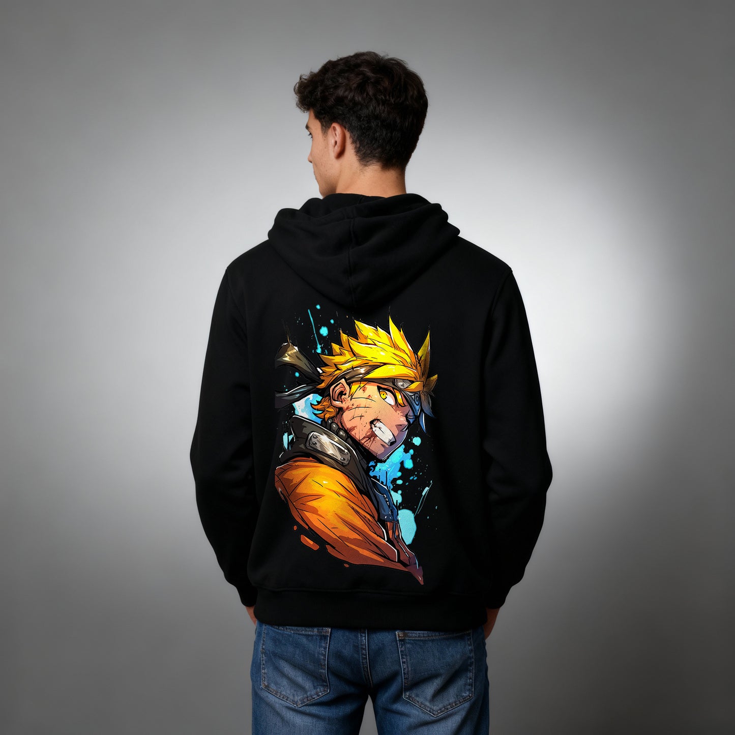 Custom Anime Characters Hoodies -Black hoodie with a colorful graphic