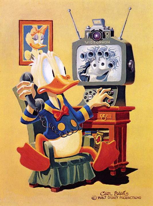 Donald Duck Poster "A vintage television set"  by Carl Barks print Art