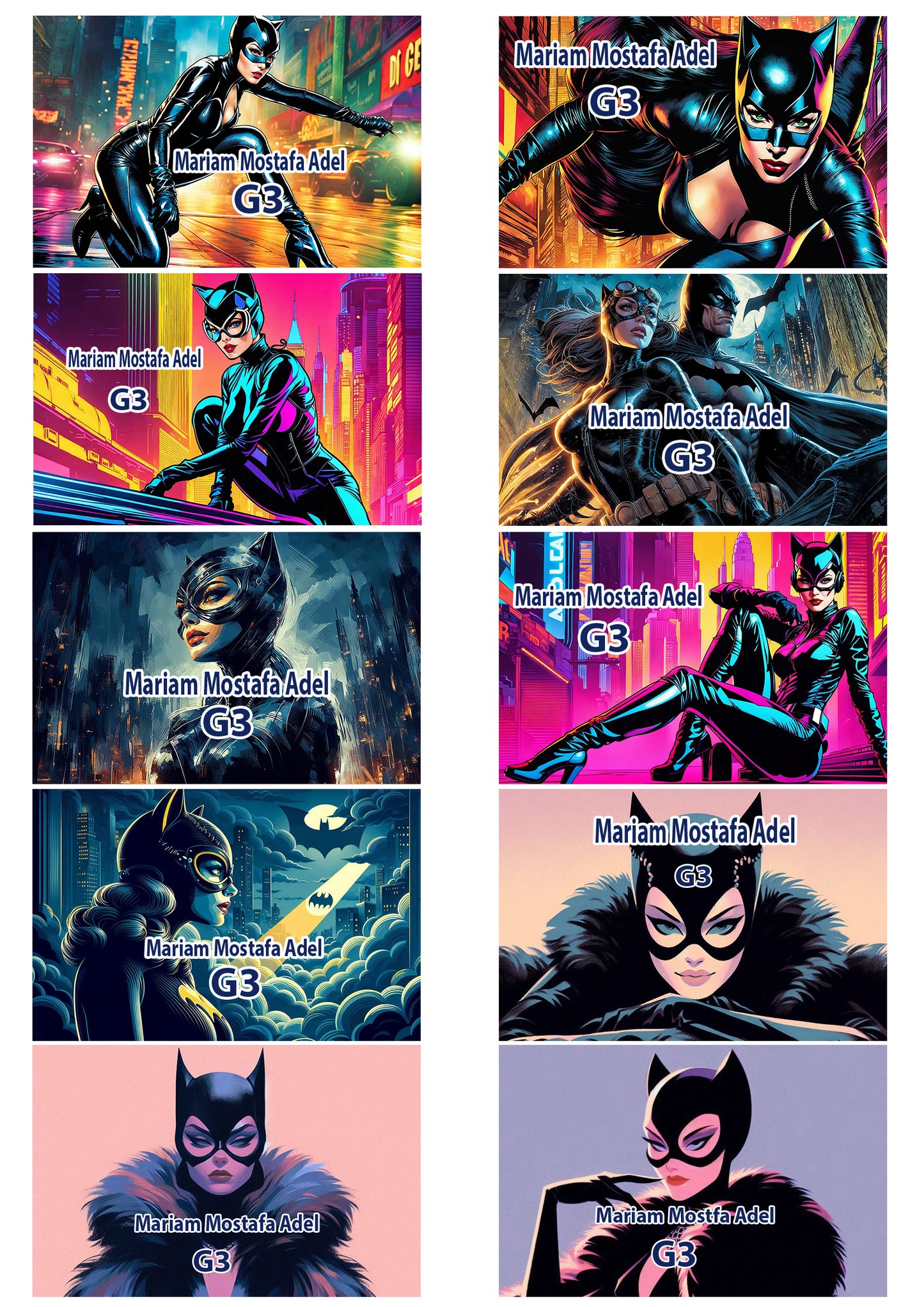 Superhero Notebook Labels "Cat-woman"