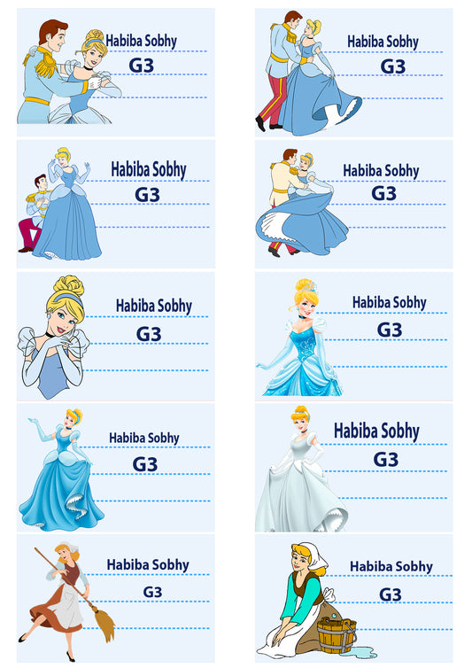 Custom Disney Princess Labels Cinderella