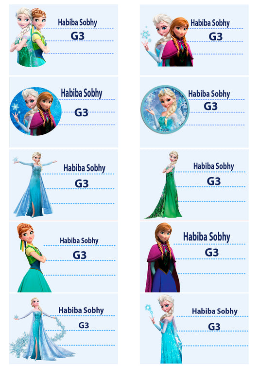 Custom Disney Princess Labels "Frozen-Elsa "