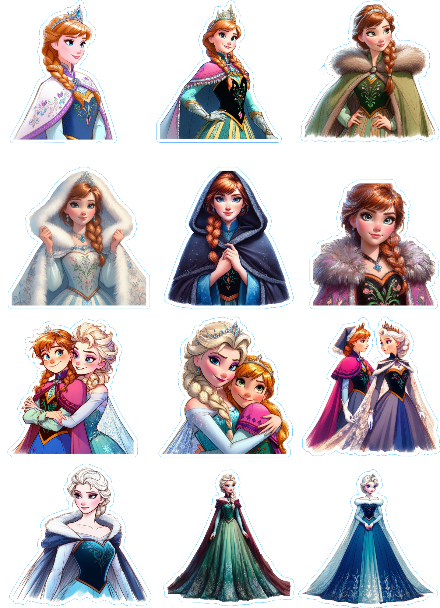 Disney Princess "Elsa and Anna" Kiss Cut Stickers Pages