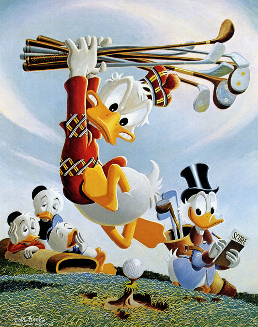 Donald Duck Poster "playing golf"  by Carl Barks print Art