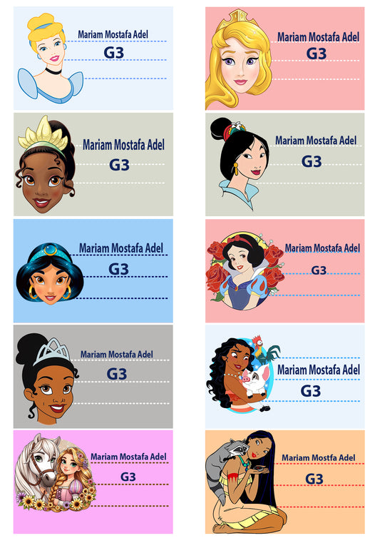 Custom Disney Princess Labels