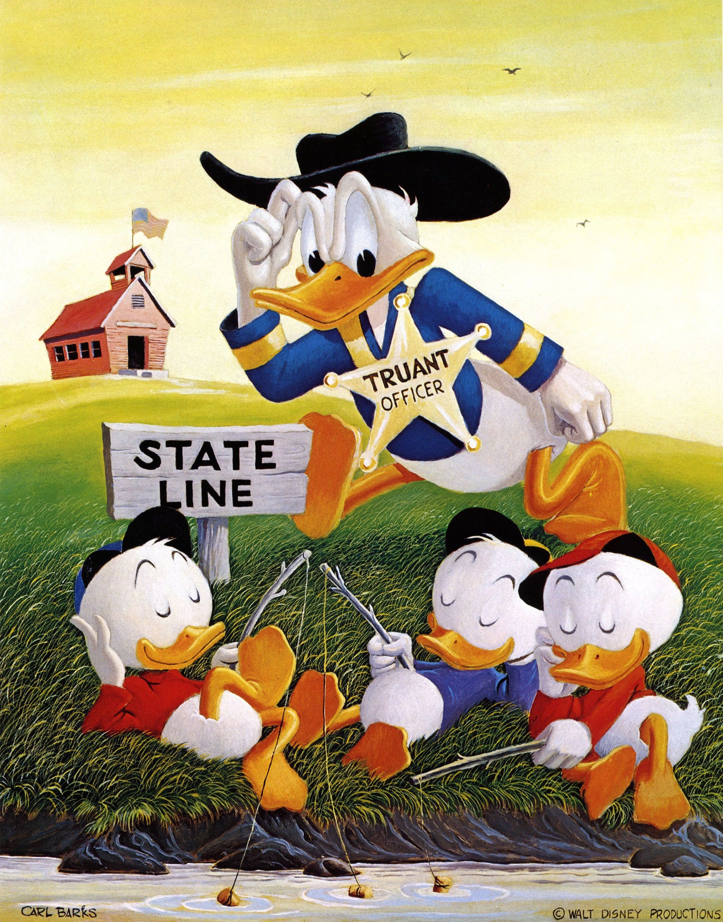 Donald Duck Poster "Truant Officer"  by Carl Barks print Art