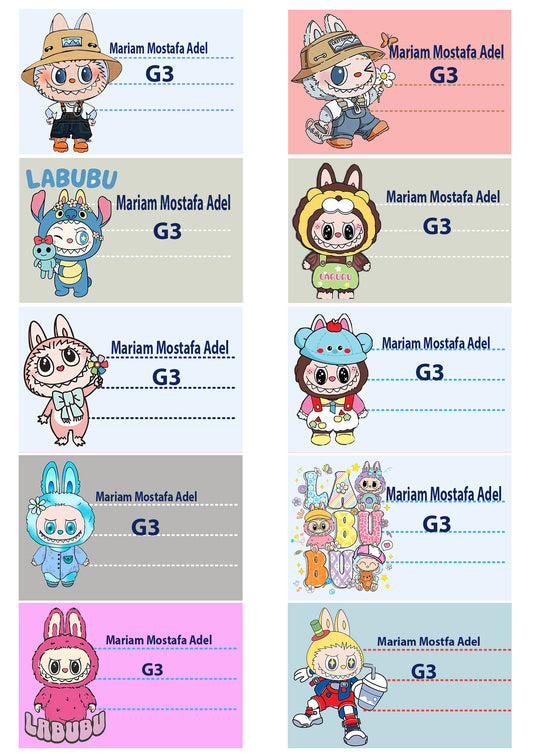 Custom Notebook Labels by Labubu