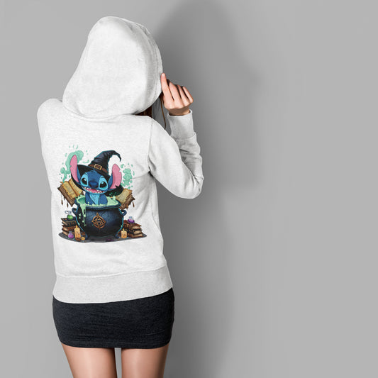 Custom Hoodies "Happy Halloween Collections white hoodie with a cartoon character