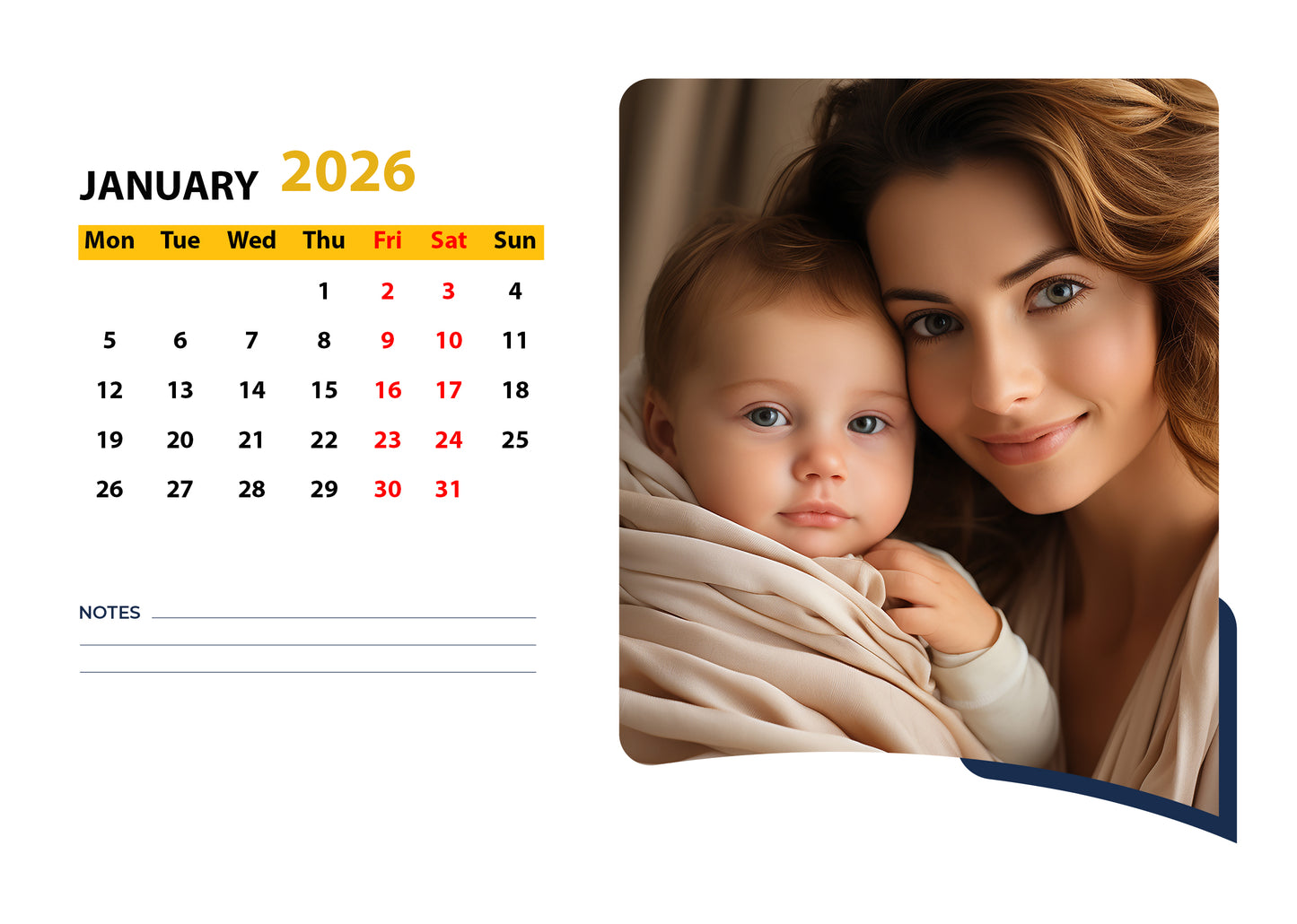 Create Your Own Unique Photo Calendar! " family photos desk calendar"