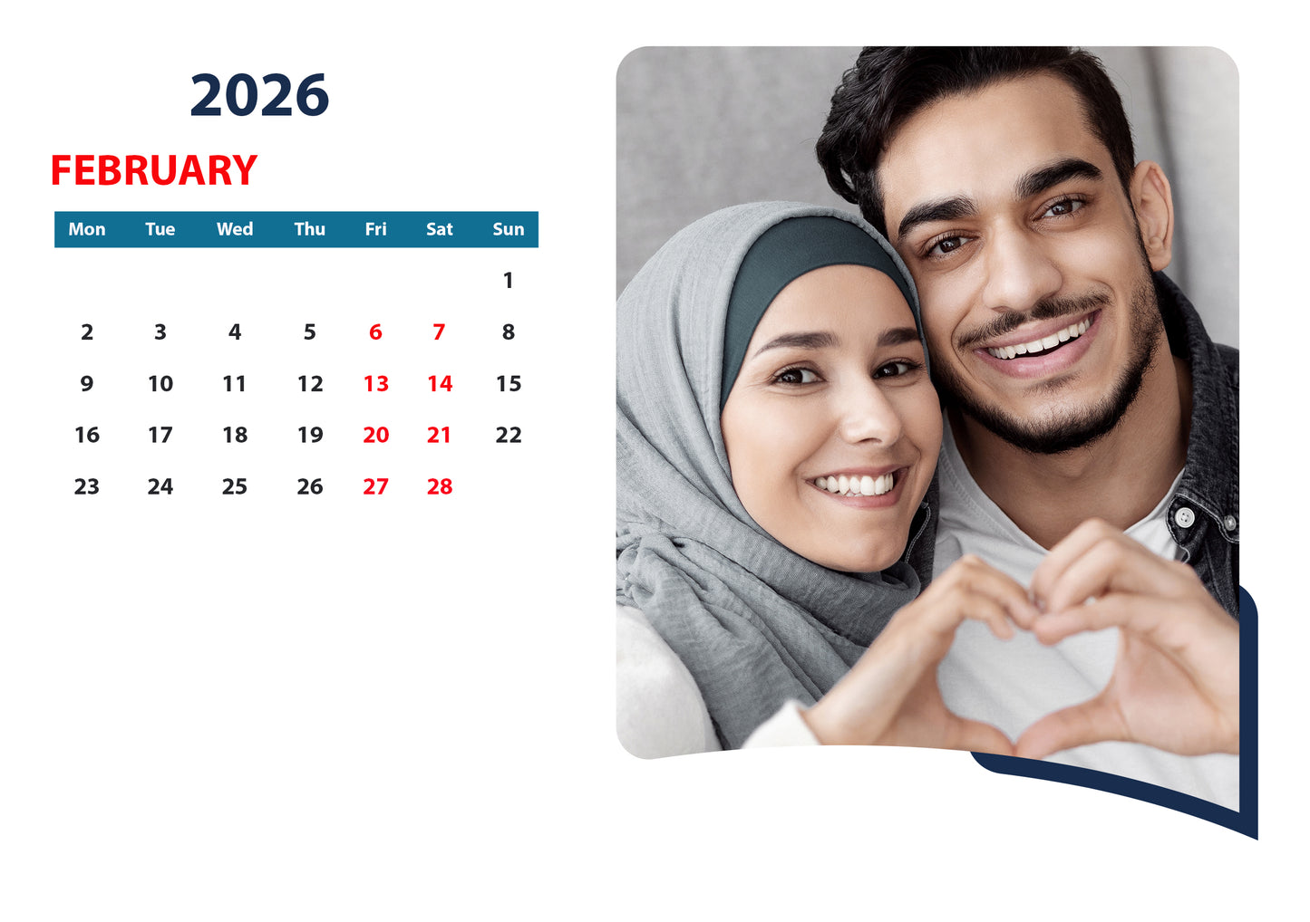 Create Your Own Unique Photo Calendar! "couple and family photos desk calendar"