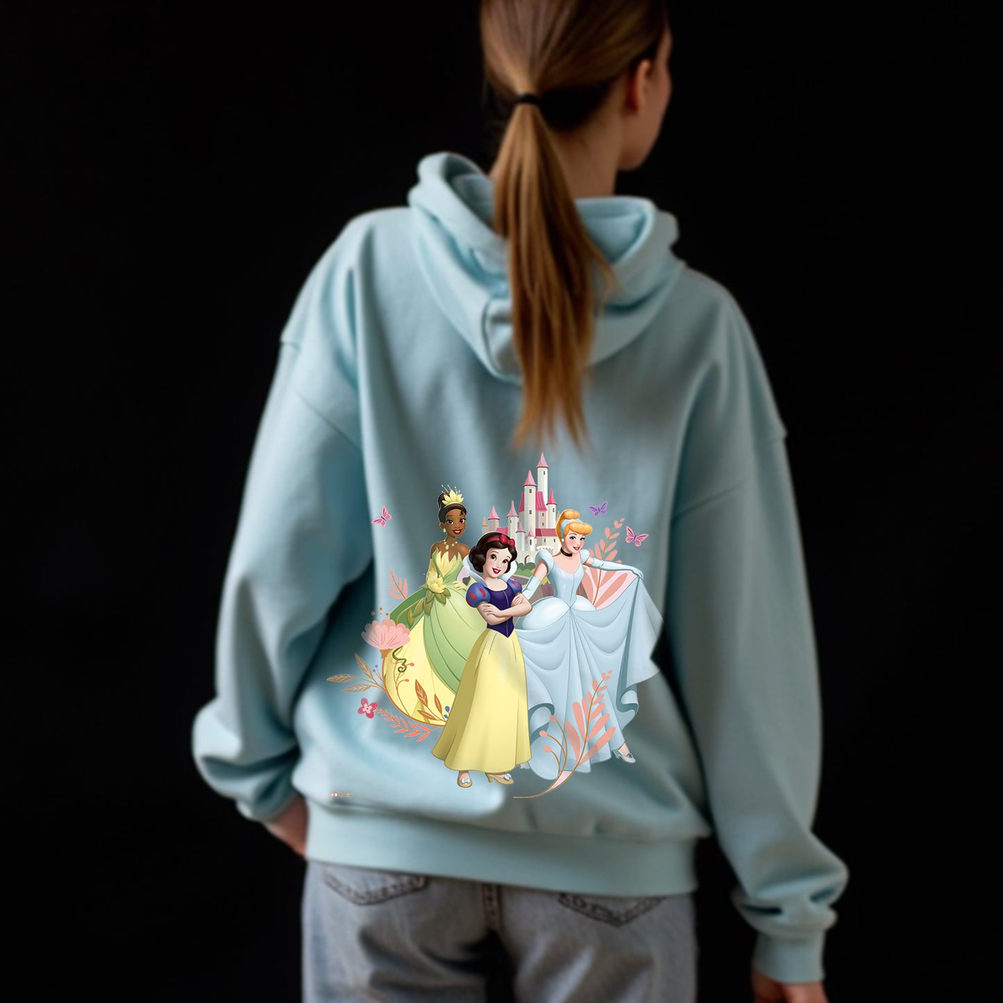 Custom Disney Character Hoodies "princesses and castle