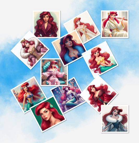 Die-Cut Disney Princess Ariel Square Stickers