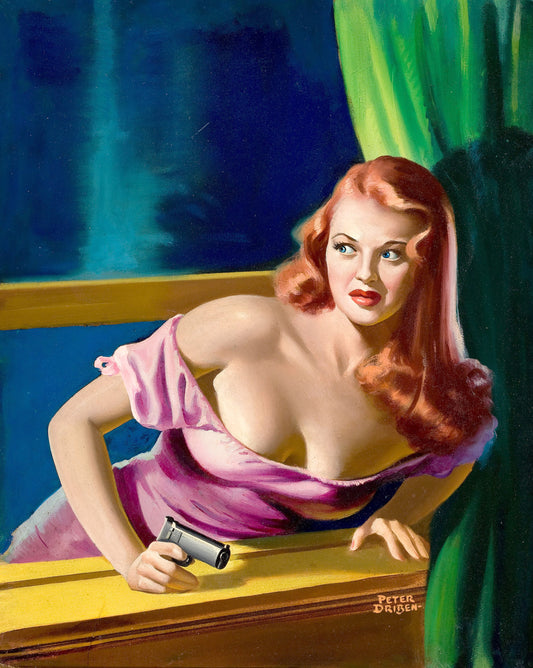 Catching the Thief, Detective Yearbook cover, 1949 by Peter Driben- Print Art