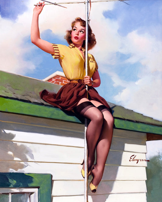 On the House by Gil Elvgren, 1958-Print Art
