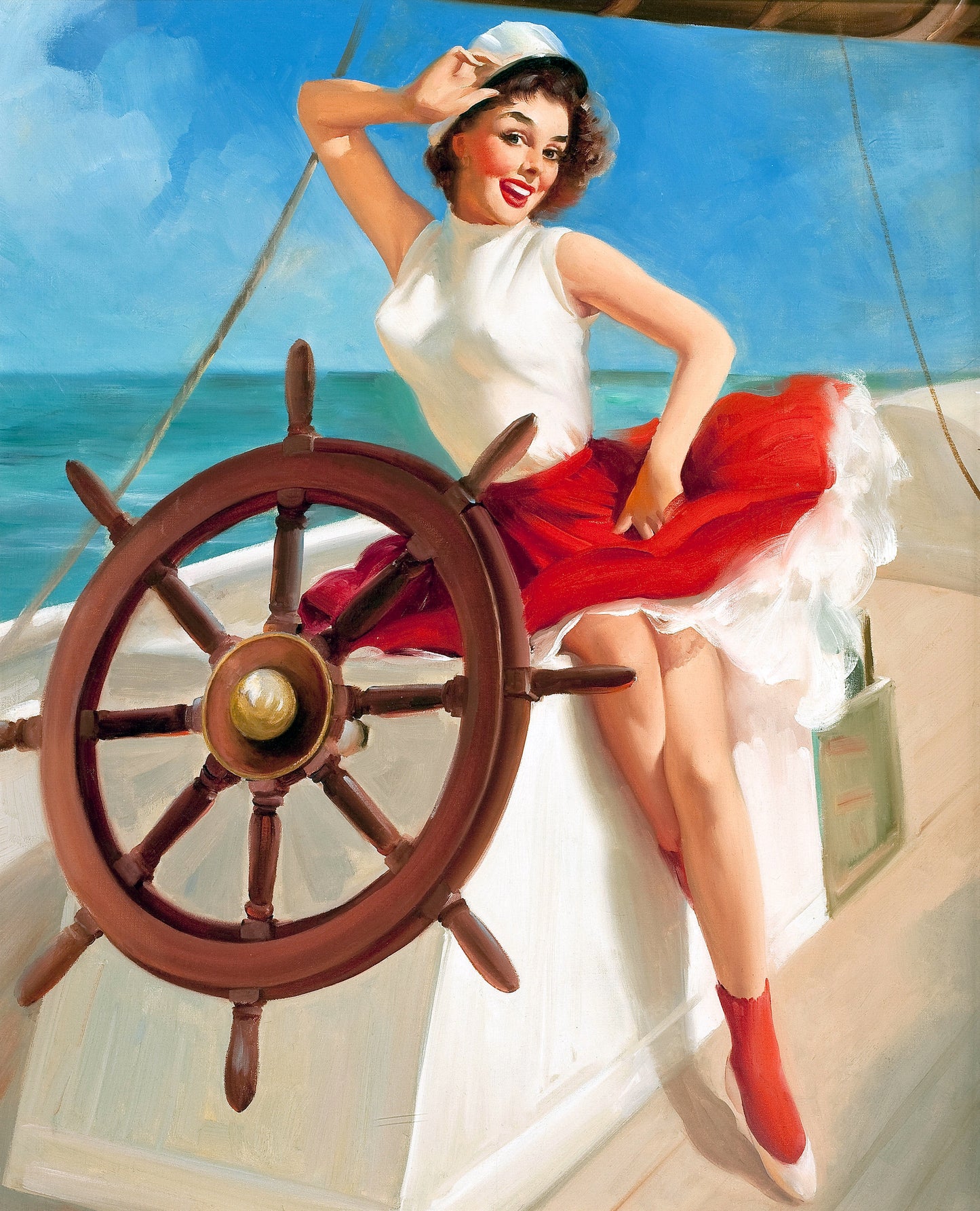Sailor Girl by Gil Elvgren  -Print Art