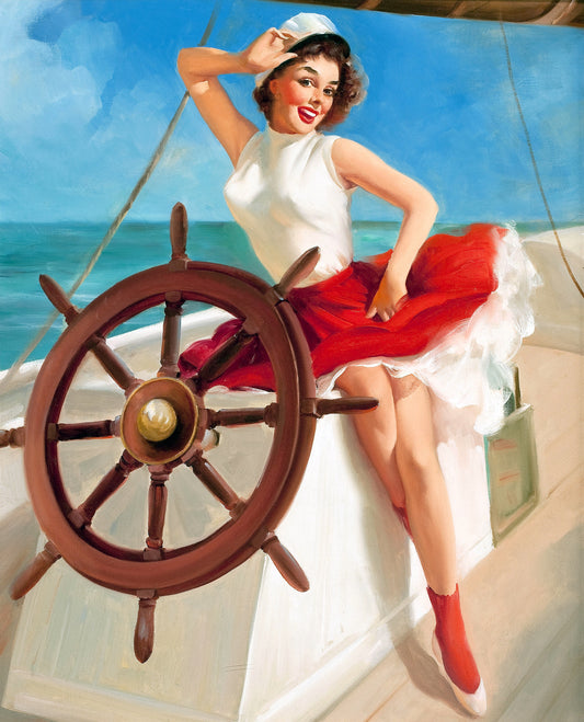 Sailor Girl by Gil Elvgren  -Print Art