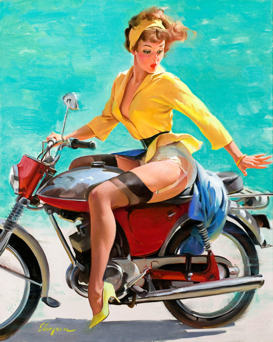 Skirting the Issue  by Gil Elvgren, 1956-Print Art