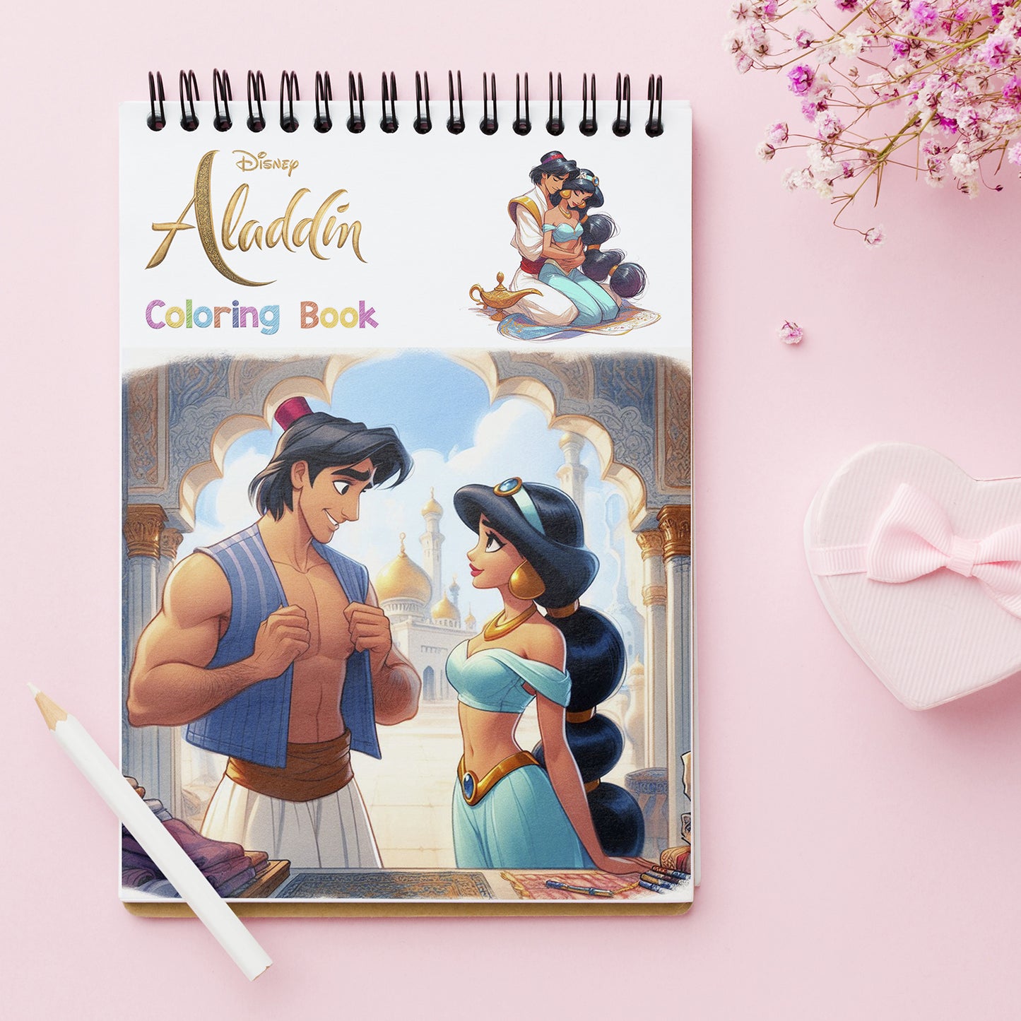 Princess Jasmine and Aladdin Coloring Book