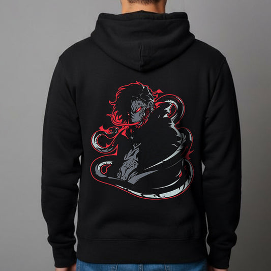 Custom Anime Characters Hoodies -Black hoodie with a red