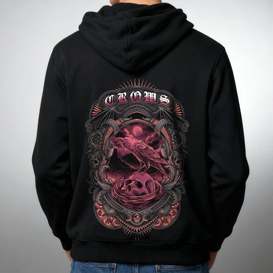 Custom Anime Characters Hoodies -Black hoodie with a crows