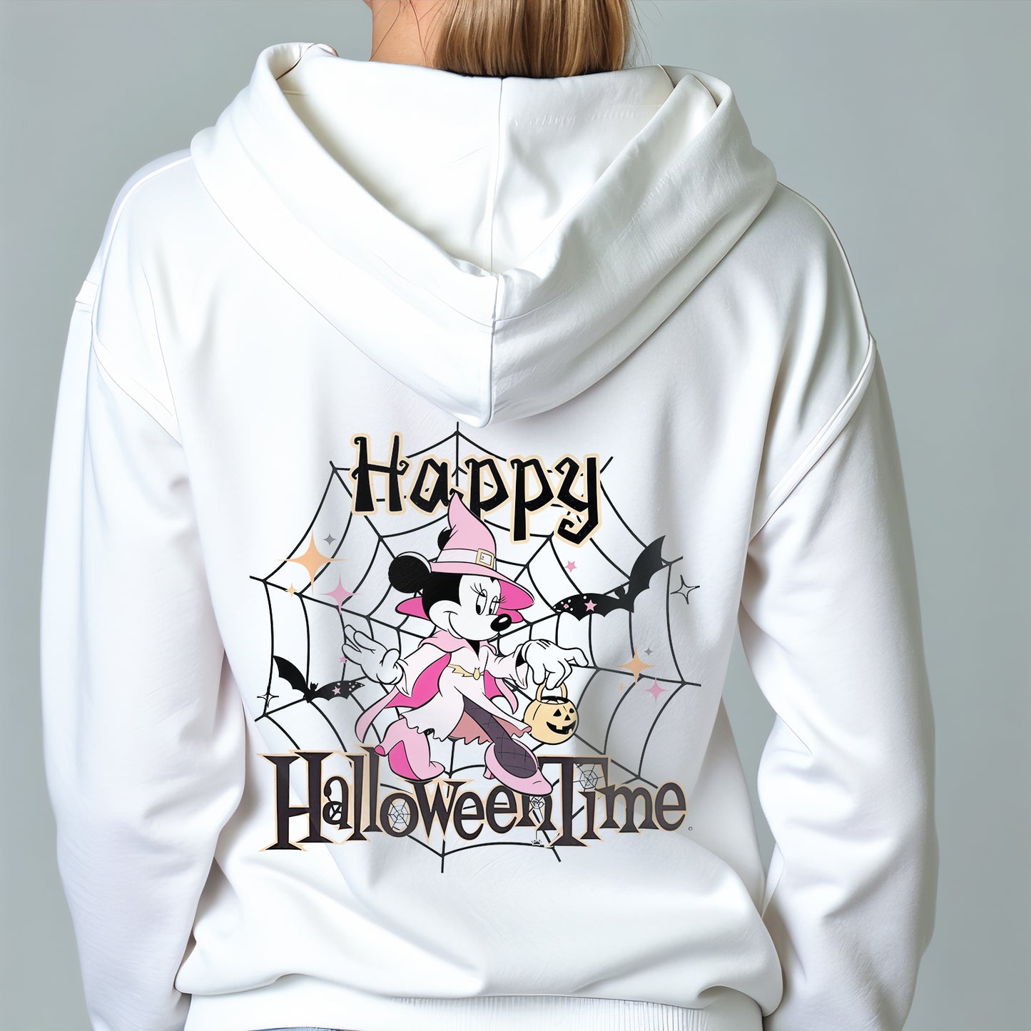 Custom Hoodies "Happy Halloween Collections" featuring a character in a witch costume
