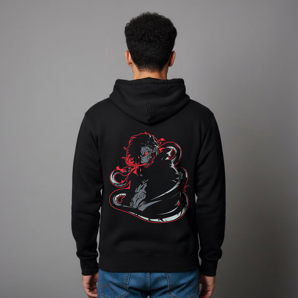 Custom Anime Characters Hoodies -Black hoodie with a red