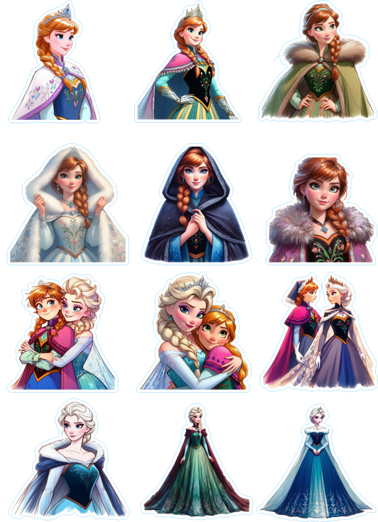 Disney Princess "Elsa and Anna" Kiss Cut Stickers Pages