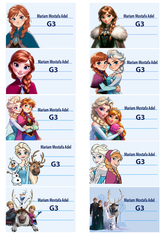 Custom Disney Princess Labels "Frozen-Elsa & Anna"